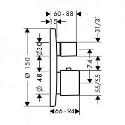 Hansgrohe Термостат Metris Ecostat E 31573000 для душа – фотография-3
